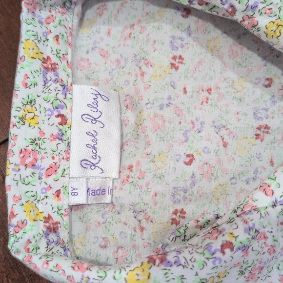 Rachel Riley girl pajamas. Pink and yellow floral. Size 8. - Picture 3 of 7